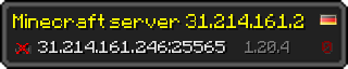 Userbar 320x64 in minecraft style for 31.214.161.246:25565