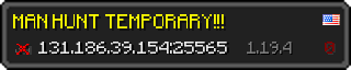 Userbar 320x64 in minecraft style for 131.186.39.154:25565