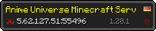 Userbar 320x64 in Minecraft-Stil für den Server 5.62.127.51:55496