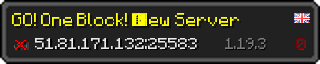 Userbar 320x64 in minecraft style for 51.81.171.132:25583