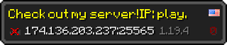 Userbar 320x64 in minecraft style for 174.136.203.237:25565