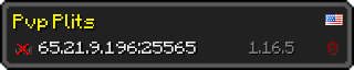 Userbar 320x64 in minecraft style for 65.21.9.196:25565