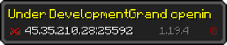 Userbar 320x64 in Minecraft-Stil für den Server 45.35.210.28:25592