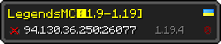 Userbar 320x64 in minecraft style for 94.130.36.250:26077