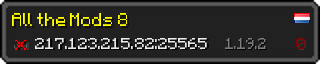 Userbar 320x64 in minecraft style for 217.123.215.82:25565