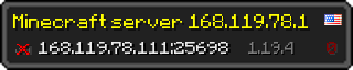 Userbar 320x64 in Minecraft-Stil für den Server 168.119.78.111:25698
