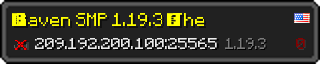 Userbar 320x64 in minecraft style for 209.192.200.100:25565