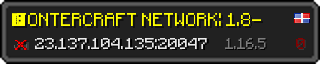 Userbar 320x64 in Minecraft-Stil für den Server 23.137.104.135:20047