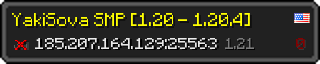 Userbar 320x64 in Minecraft-Stil für den Server 185.207.164.129:25563