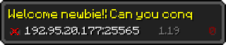 Userbar 320x64 in Minecraft-Stil für den Server 192.95.20.177:25565