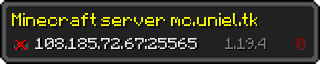 Userbar 320x64 in Minecraft-Stil für den Server 108.185.72.67:25565