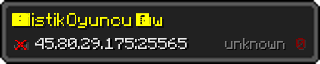 Userbar 320x64 in minecraft style for 45.80.29.175:25565