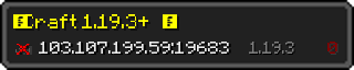 Userbar 320x64 in Minecraft-Stil für den Server 103.107.199.59:19683