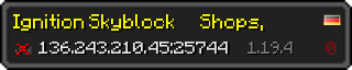 Userbar 320x64 in minecraft style for 136.243.210.45:25744