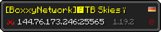 Userbar 320x64 in minecraft style for 144.76.173.246:25565