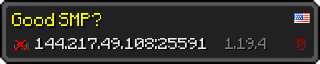 Userbar 320x64 in minecraft style for 144.217.49.108:25591