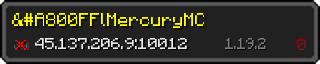Userbar 320x64 in Minecraft-Stil für den Server 45.137.206.9:10012