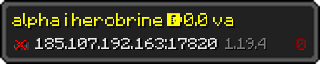 Userbar 320x64 in Minecraft-Stil für den Server 185.107.192.163:17820