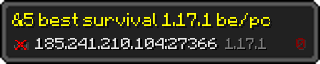 Userbar 320x64 in Minecraft-Stil für den Server 185.241.210.104:27366