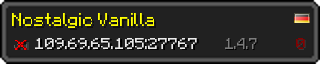 Userbar 320x64 in minecraft style for 109.69.65.105:27767