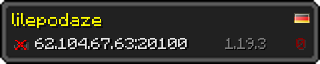 Userbar 320x64 in minecraft style for 62.104.67.63:20100