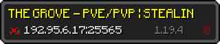 Userbar 320x64 in Minecraft-Stil für den Server 192.95.6.17:25565