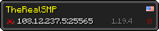 Userbar 320x64 in Minecraft-Stil für den Server 108.12.237.5:25565