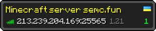 Userbar 320x64 in minecraft style for 213.239.204.169:25565