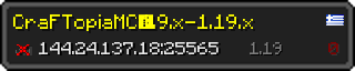 Userbar 320x64 in minecraft style for 144.24.137.18:25565