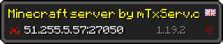 Userbar 320x64 in Minecraft-Stil für den Server 51.255.5.57:27050