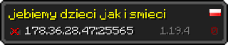 Userbar 320x64 in minecraft style for 178.36.28.47:25565