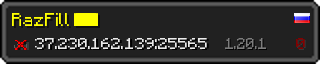 Userbar 320x64 in minecraft style for 37.230.162.139:25565