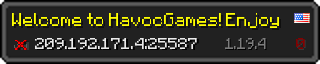 Userbar 320x64 in Minecraft-Stil für den Server 209.192.171.4:25587