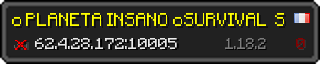 Userbar 320x64 in Minecraft-Stil für den Server 62.4.28.172:10005