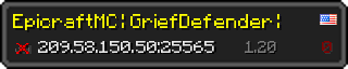 Userbar 320x64 in Minecraft-Stil für den Server 209.58.150.50:25565