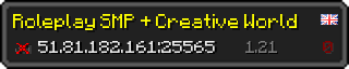 Userbar 320x64 in minecraft style for 51.81.182.161:25565