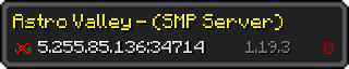 Userbar 320x64 in minecraft style for 5.255.85.136:34714