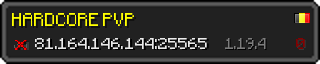 Userbar 320x64 in minecraft style for 81.164.146.144:25565