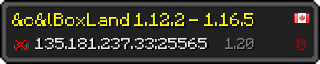 Userbar 320x64 in minecraft style for 135.181.237.33:25565