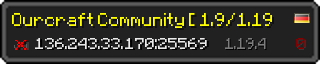 Userbar 320x64 in Minecraft-Stil für den Server 136.243.33.170:25569