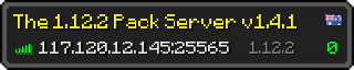 Userbar 320x64 in minecraft style for 117.120.12.145:25565