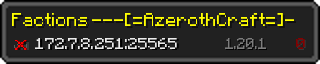 Userbar 320x64 in minecraft style for 172.7.8.251:25565