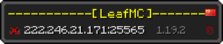 Userbar 320x64 in Minecraft-Stil für den Server 222.246.21.171:25565