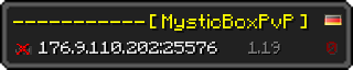 Userbar 320x64 in Minecraft-Stil für den Server 176.9.110.202:25576