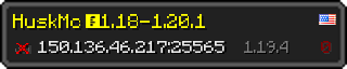 Userbar 320x64 in minecraft style for 150.136.46.217:25565