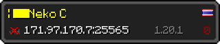 Userbar 320x64 in Minecraft-Stil für den Server 171.97.170.7:25565