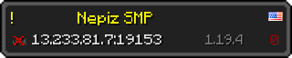 Userbar 320x64 in Minecraft-Stil für den Server 13.233.81.7:19153