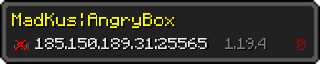 Userbar 320x64 in Minecraft-Stil für den Server 185.150.189.31:25565