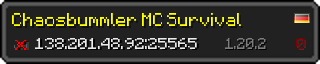 Userbar 320x64 in Minecraft-Stil für den Server 138.201.48.92:25565