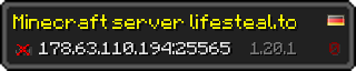 Userbar 320x64 in Minecraft-Stil für den Server 178.63.110.194:25565